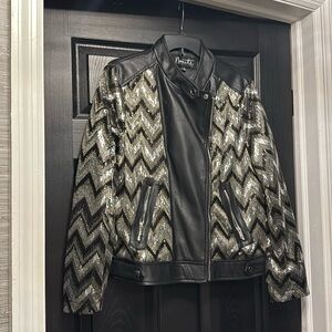 Women’s NANETTE LEPORE Faux Leather & Sequin Jacket